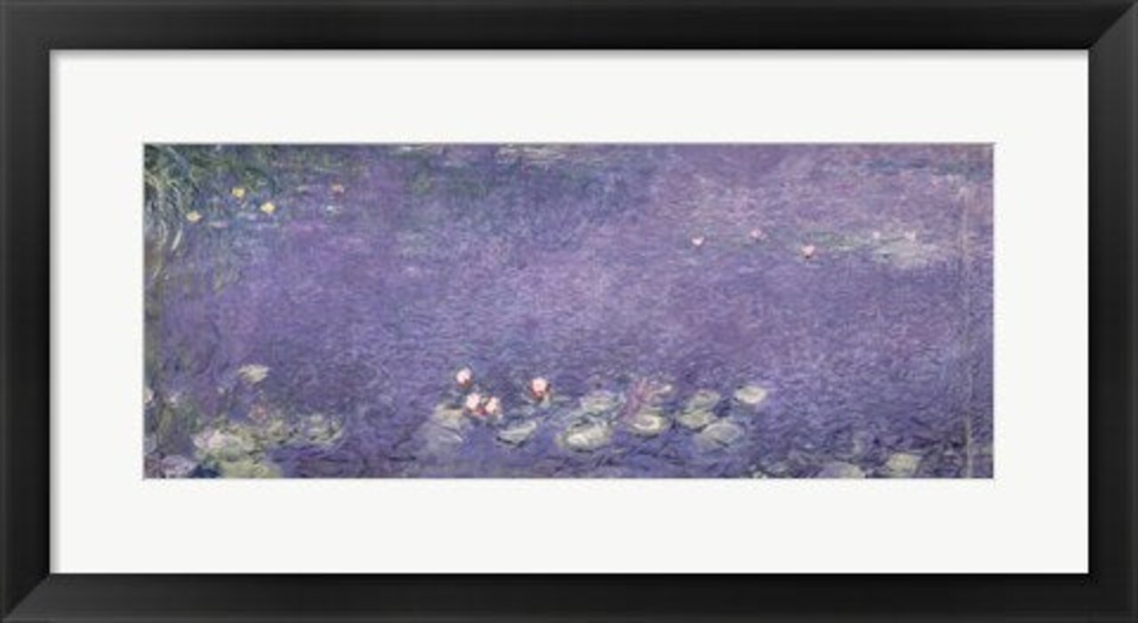 Framed Art Waterlilies: Morning, 1914-18 (centre left section) by Claude Monet Wall Decor 18x24 Artwork